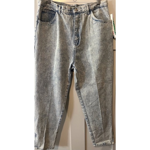 NWT Stefano Vintage High Waisted Acid Wash Jeans Womens Crop Denim 90s Style - Picture 1 of 11